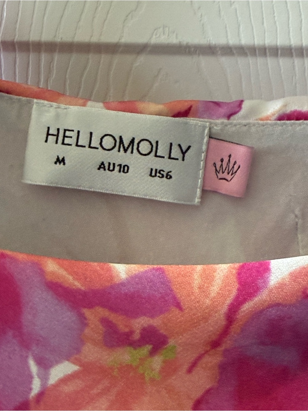 Hello Molly One-Shoulder Pink & Peach Floral Midi Dress - Picture 5 of 8